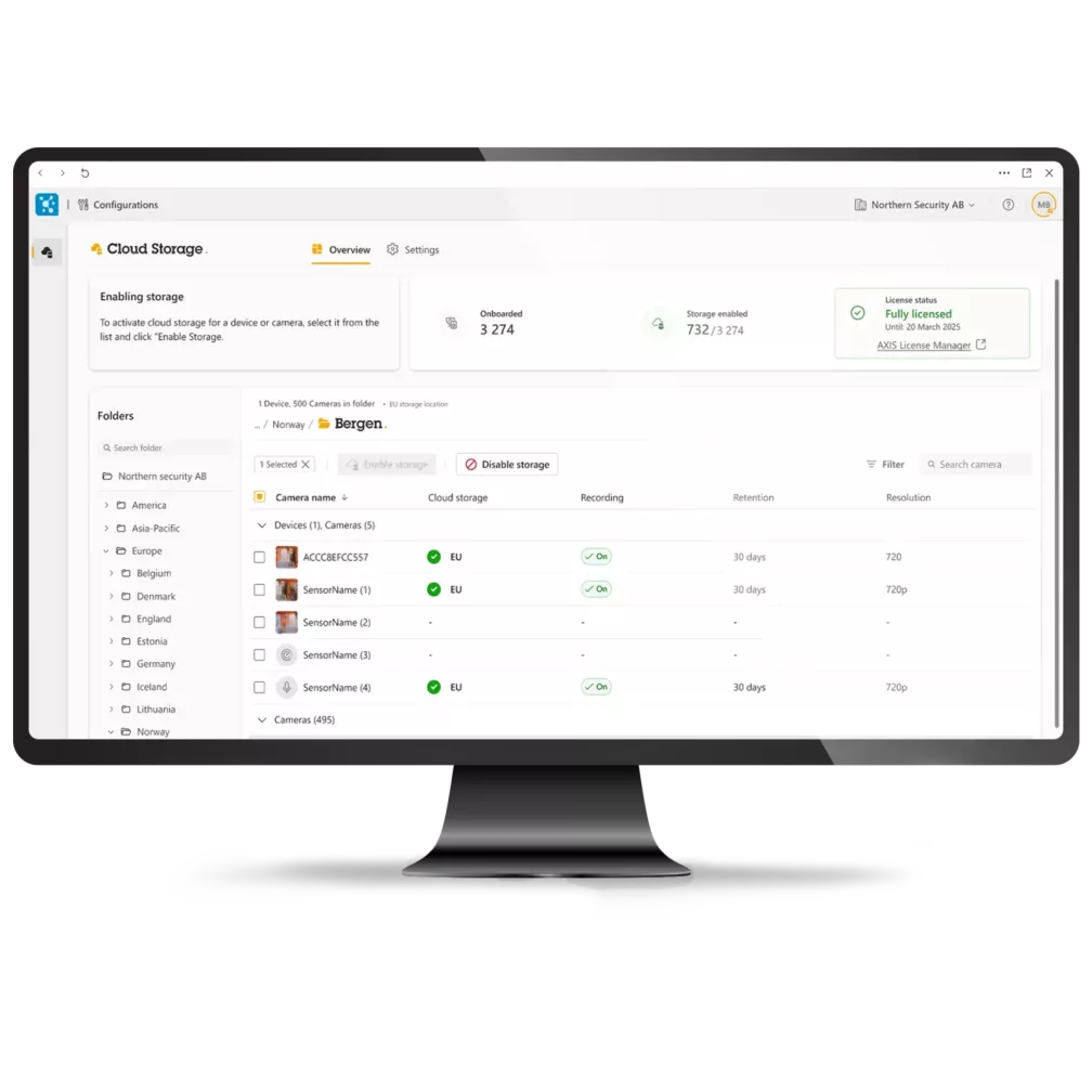 AXIS ACS CLOUD STORAGE 30D 720P 1Y ELIC